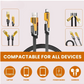 4-in-1-data-cable-usb-c-lightning-connectors-braided-durable-design-fast-charging-data-transfer-black-with-yellow-connectors-1-flyingcart.pk