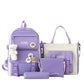 Canvas Cute School Bags for Girls 4Pcs/set