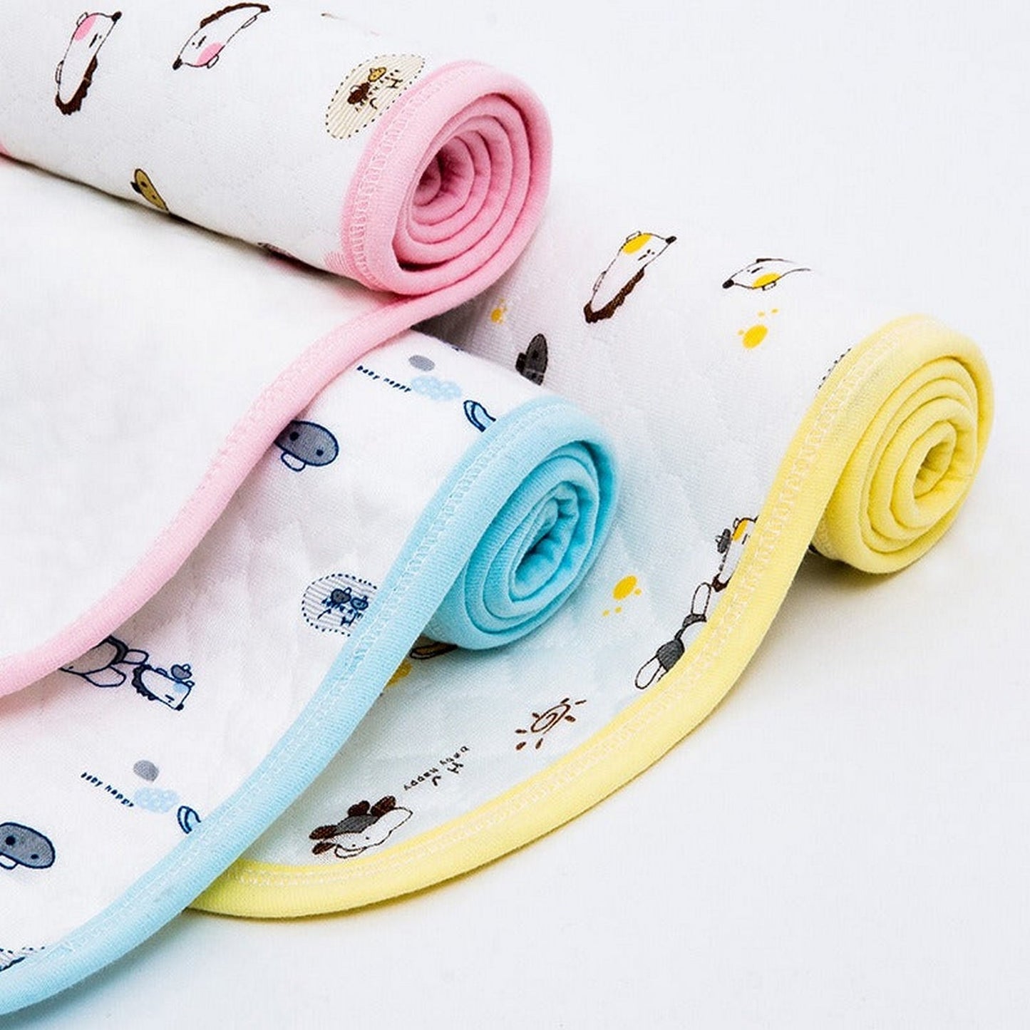 Cute Printed Soft Baby Face Towel Handkerchiefs Two Layers Wipe Towel (Pack Of 3) - FlyingCart.pk