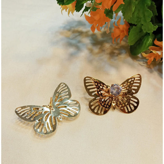 Flying Butterfly With Pearl Drop Earrings - FlyingCart.pk