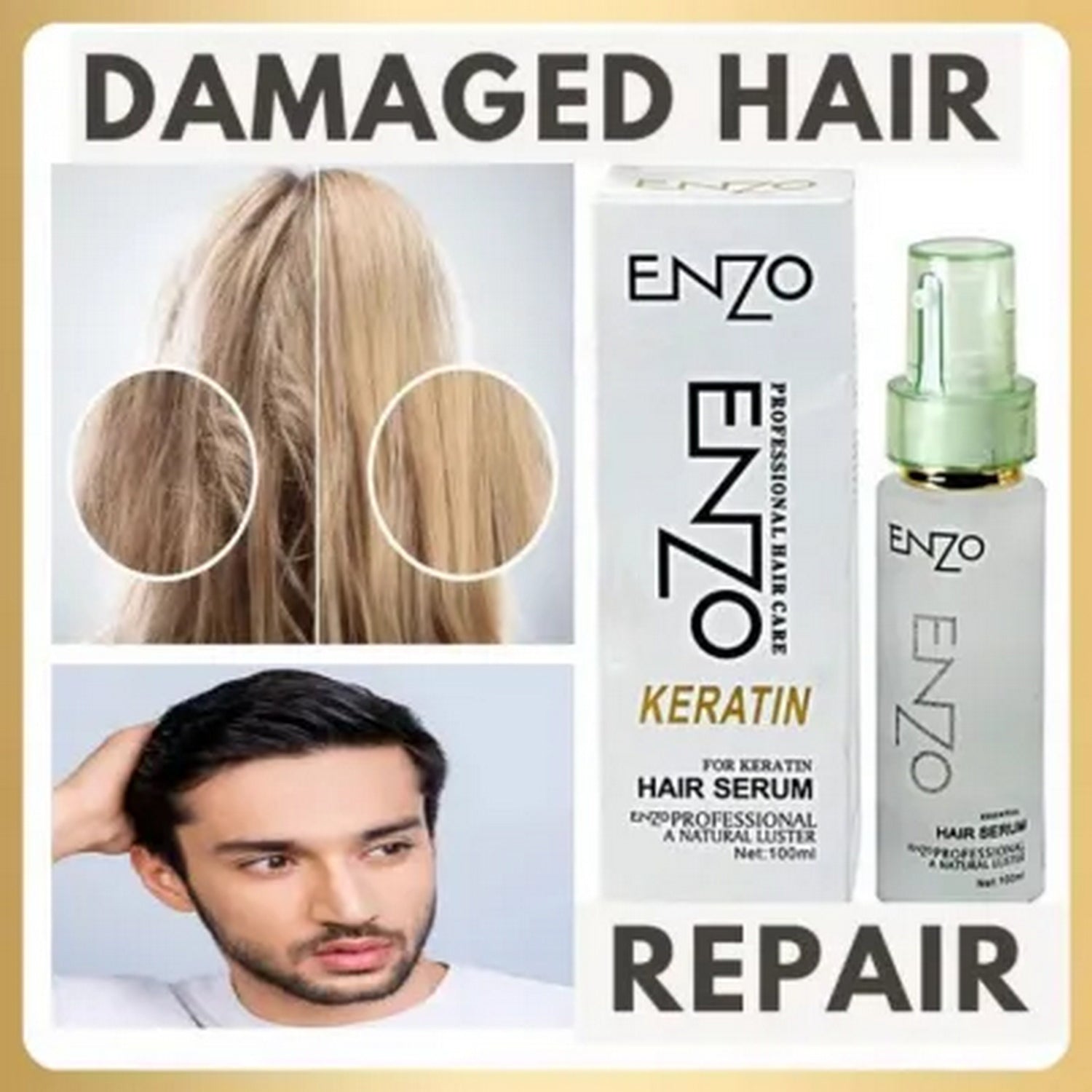 Enzo Professional Keratin Hair Serum 100ml - FlyingCart.pk