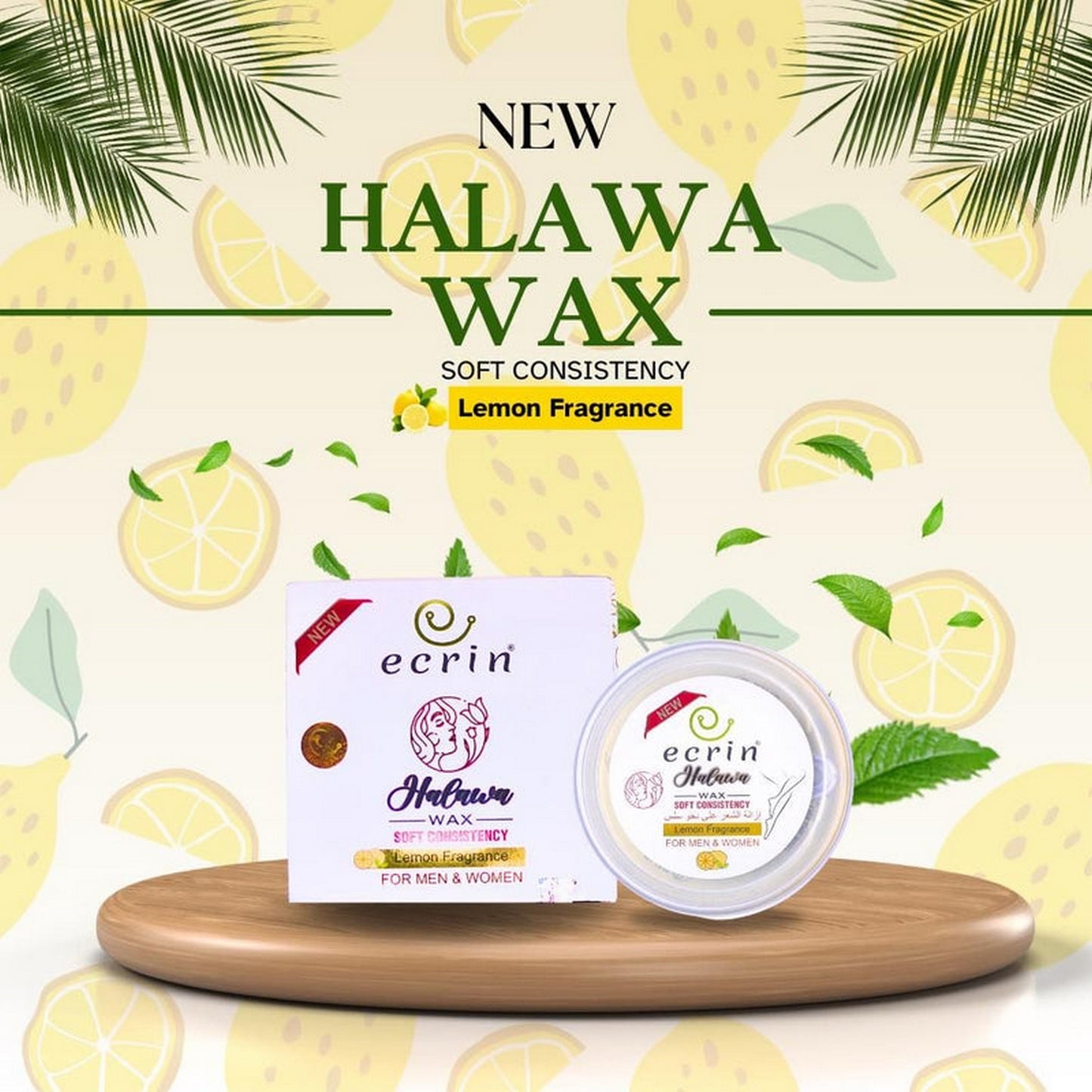 Ecrin 100% Organic Luminous Smooth Skin Lemon Fragrance Halawa Wax - FlyingCart.pk