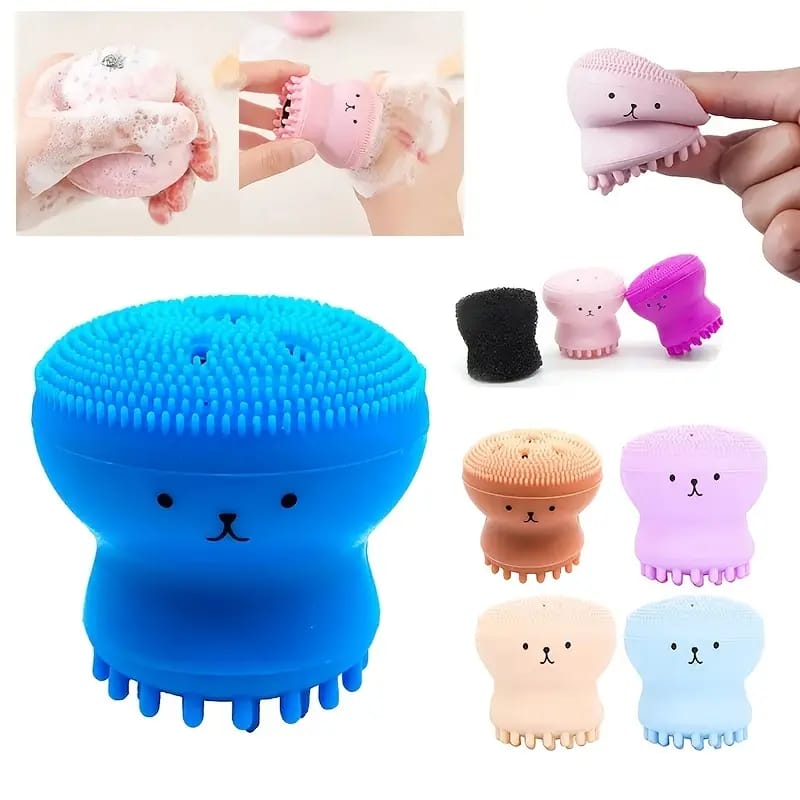 Octopus Shaped Silicone Facial Scrubber-FlyingCart.pk