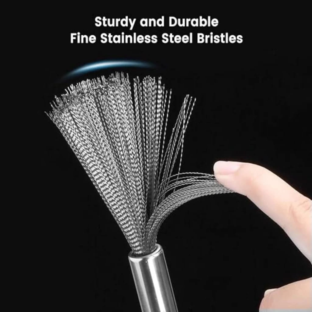 Anti-Rust Stainless Steel Pot Cleaning Brush with Long Handle-FlyingCart.pk