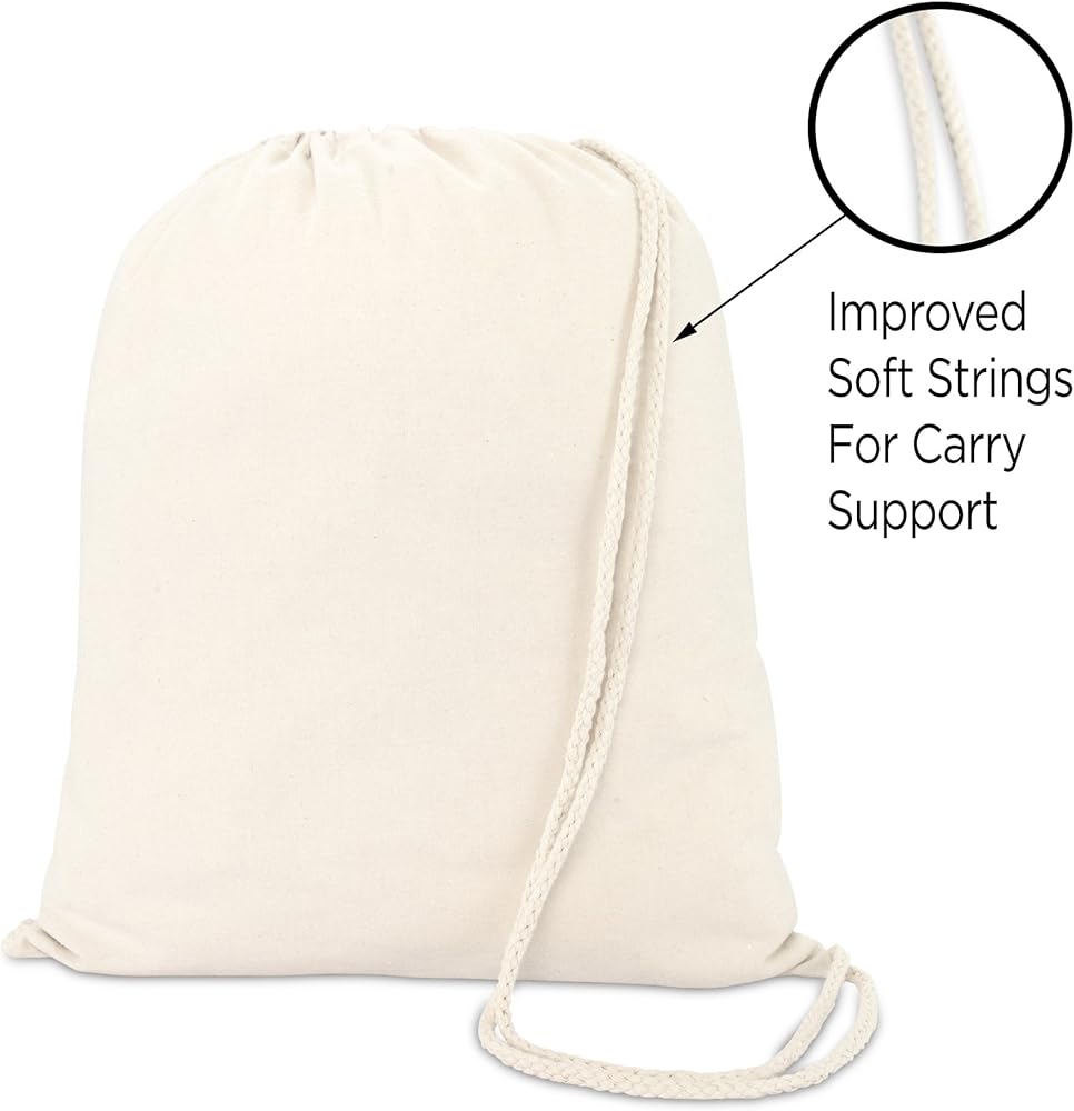 Cotton Canvas Drawstring Backpack Bags OR Printable Draw String Bags-FlyingCart.pk
