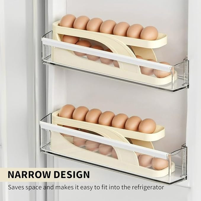 2-Tier Automatic Rolling Egg Holder for Fridge-FlyingCart.pk