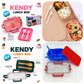 Plastic Kendy 2-Portion Tiffin & Lunch Box with Spoon and Fork-FlyingCart.pk