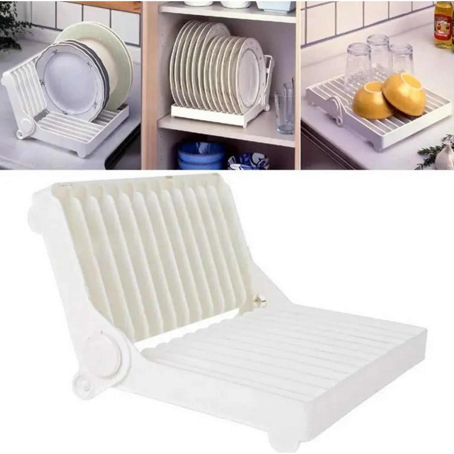 Folding Plastic Dish Rack Drying Rack Holder - FlyingCart.pk