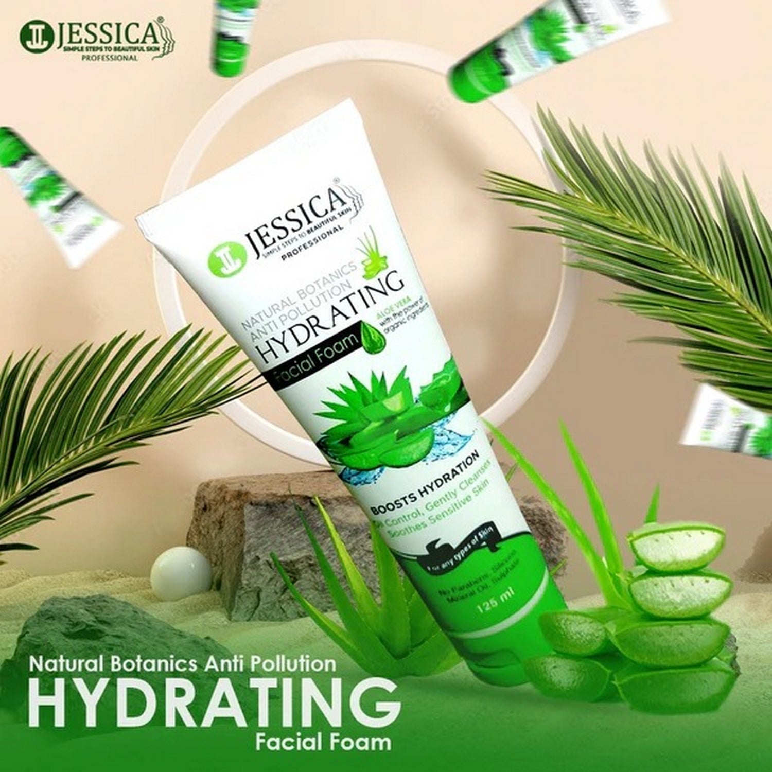 Jessica Botanic Aloe Facial Foam 125ml - FlyingCart.pk