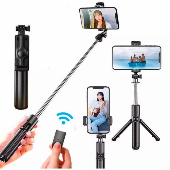 4 in 1  Selfie Stick With Bluetooth Remote and Led