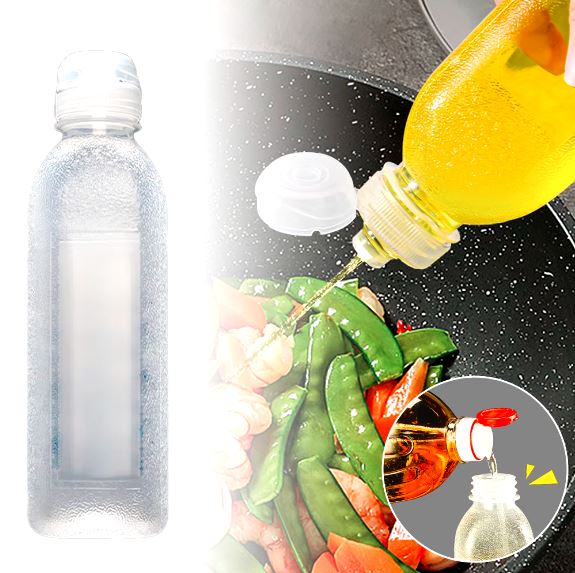 500ML Oil Bottle Plastic Condiment Squeeze Bottles Kitchen Oil Spray