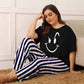 Night Suit Black Naughty Smile Printed Design - FlyingCart.pk