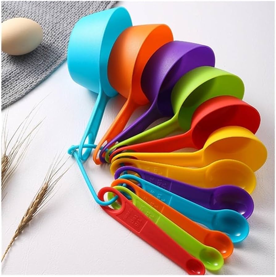 Rainbow Colors Measuring Spoon 10pcs Set - FlyingCart.pk