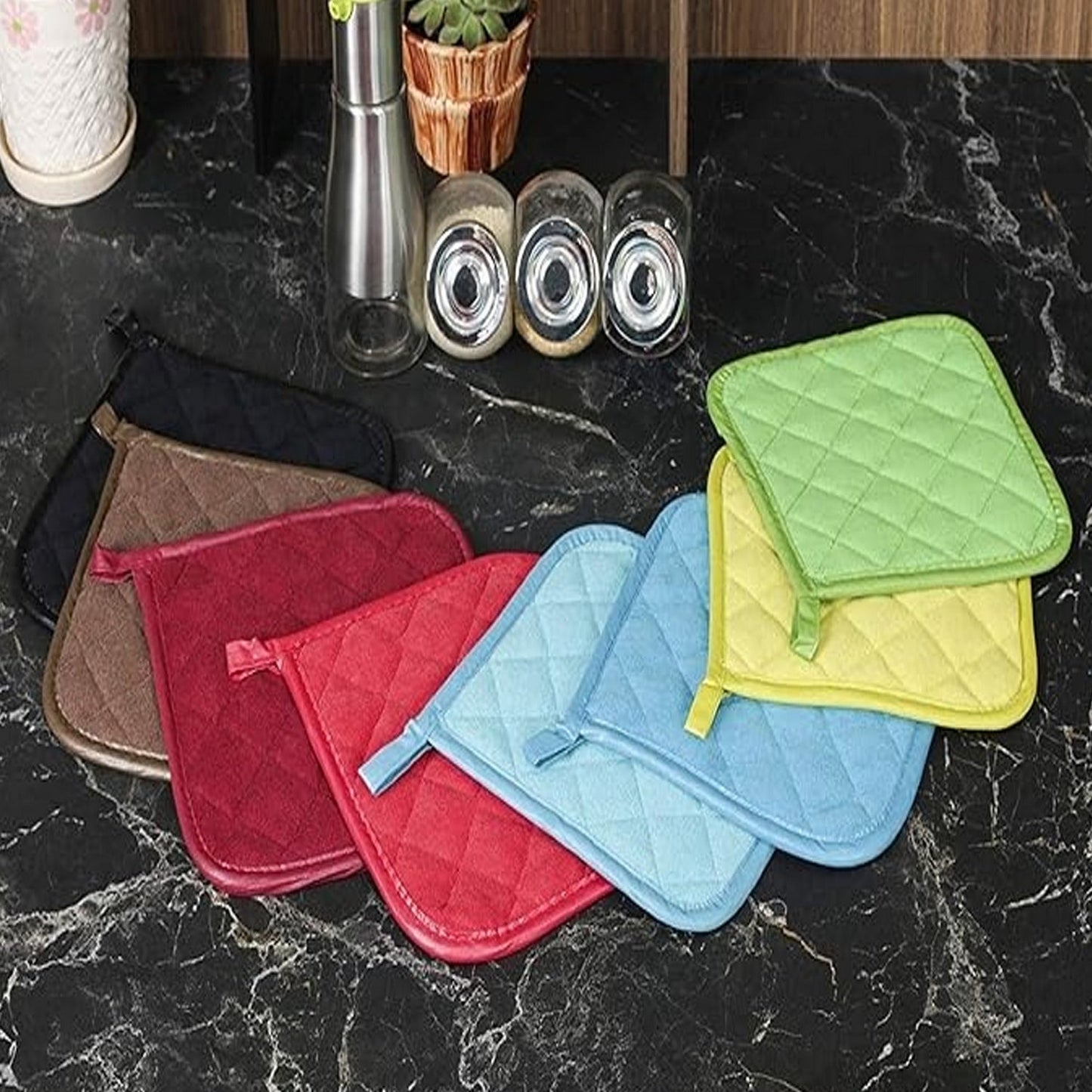 Heat Resistant Kitchen Fabric Pot Holder (Pack Of 2) - FlyingCart.pk