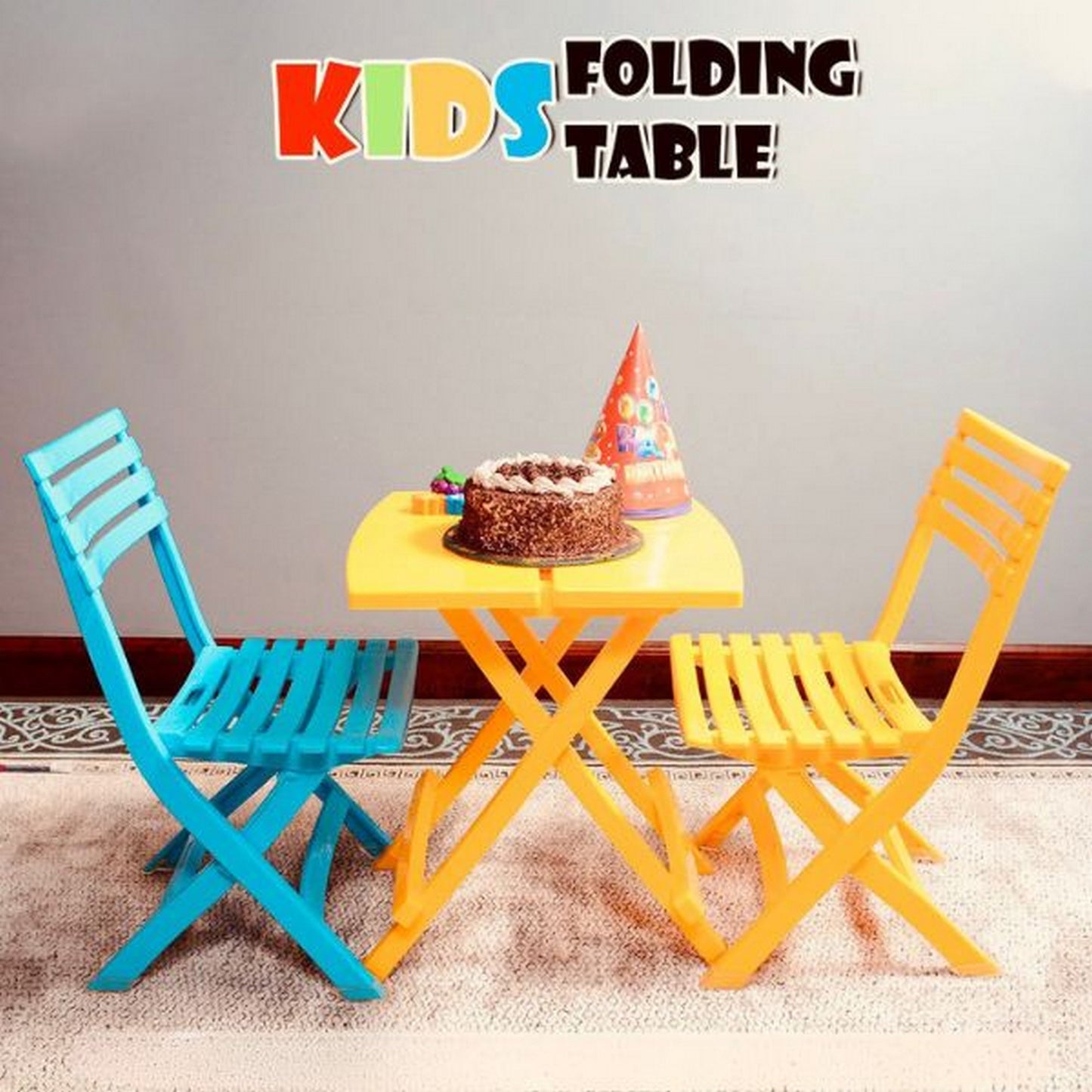 Kids Folding Portable (1 Table + 2 Chairs) - FlyingCart.pk