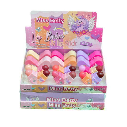 Miss Betty 2 In 1 Lipstick Lip Balm (Pack Of 6)