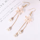 Elegant Star Long Pearl Flower Earrings - FlyingCart.pk