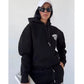 Black Pullover Hoodie Cord set For Women- FlyingCart.pk