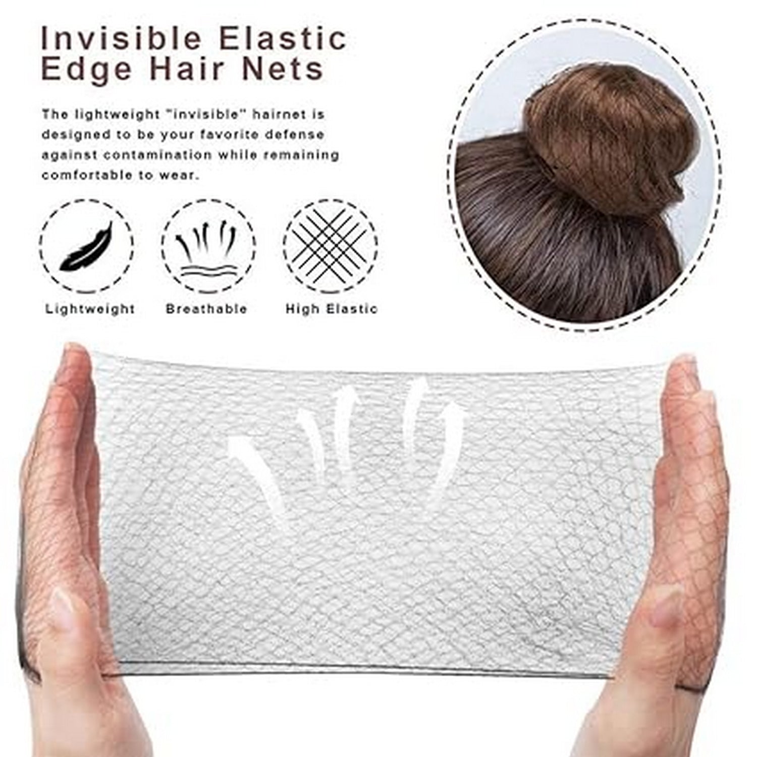 Drawstring Hair Net Reusable Elastic Mesh Snood Hair Net Pack Of 2 - FlyingCart.pk
