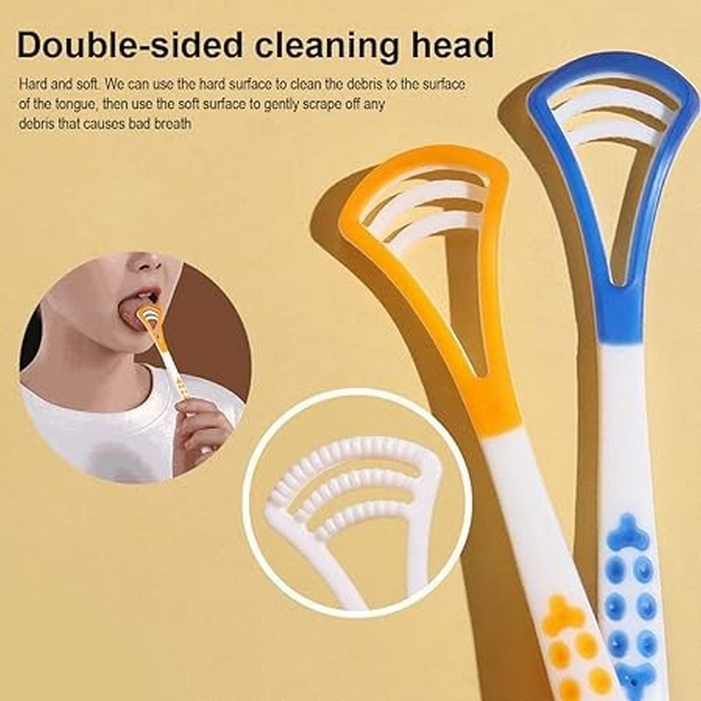 Tongue Scraper Double Head Tongue Cleaner Reduce Bad Breath - FlyingCart.pk