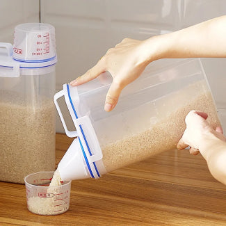 Plastic Airtight Food Storage Container with Measuring Cup - FlyingCart.pk