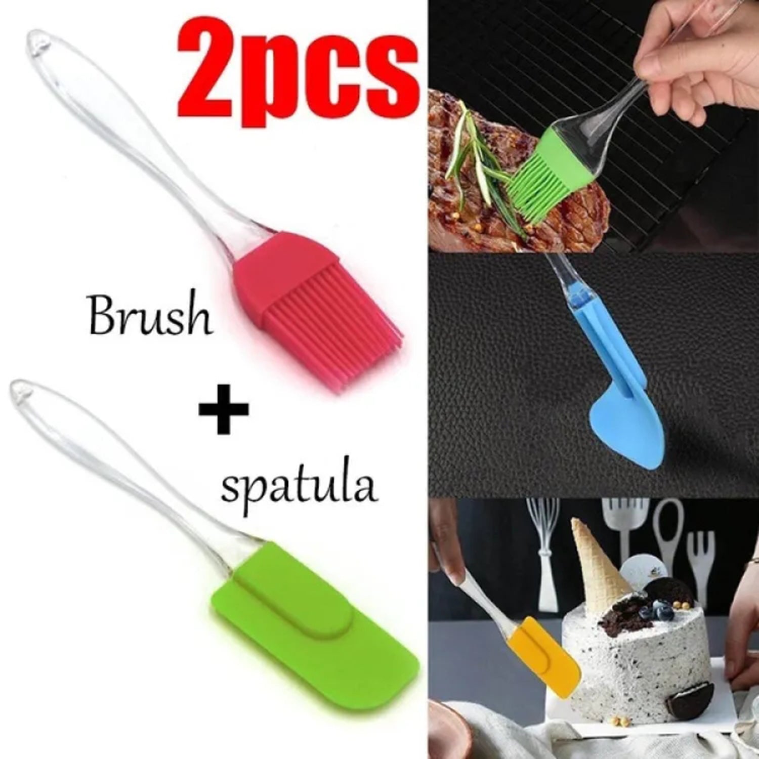 Silicone Spatula & Heat Resistant Silicone Brush - FlyingCart.pk