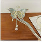 Charming Metal Hair Fork Butterfly Pearl Hair Pin - FlyingCart.pk