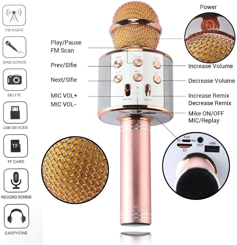 Wireless Bluetooth Mic - High Quality Sound, Portable and Powerful