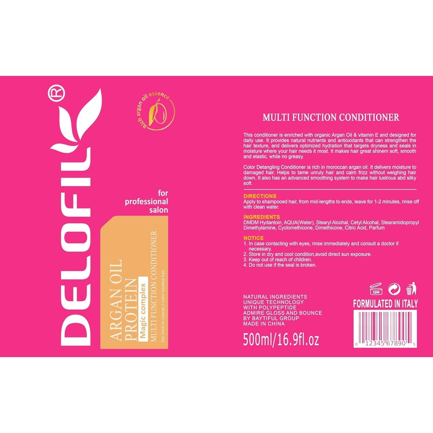 DELOFIL Professional Argan Oil Multi Protection Conditioner - FlyingCart.pk