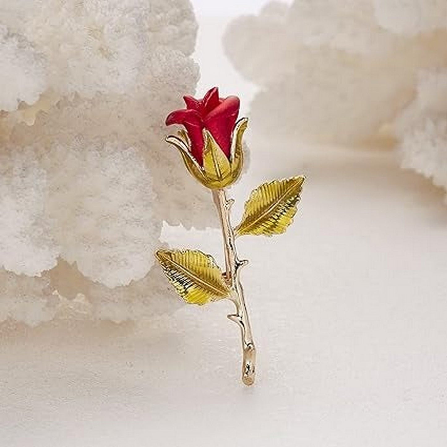 Elegant Red Rose Flower Clip Buckle Brooch Pin - FlyingCart.pk