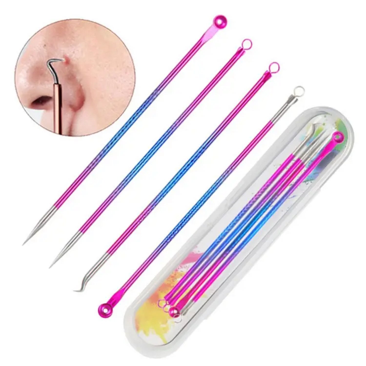 Blackhead Acne Espinillas Pimple Remover Tool 4 Pcs - FlyingCart.pk