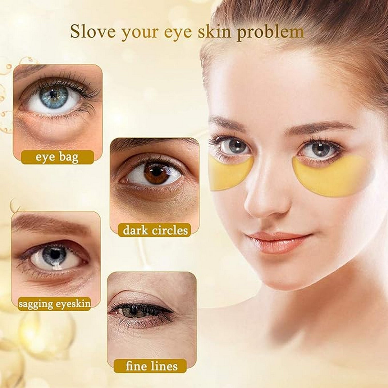 Under Eye Patches 24k Gold (60 Pcs) - FlyingCart.pk