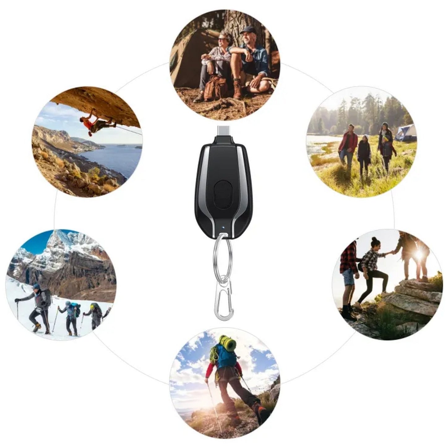 Mini Portable Keychain Power Bank For Emergency (1500 Mah) - FlyingCart.pk