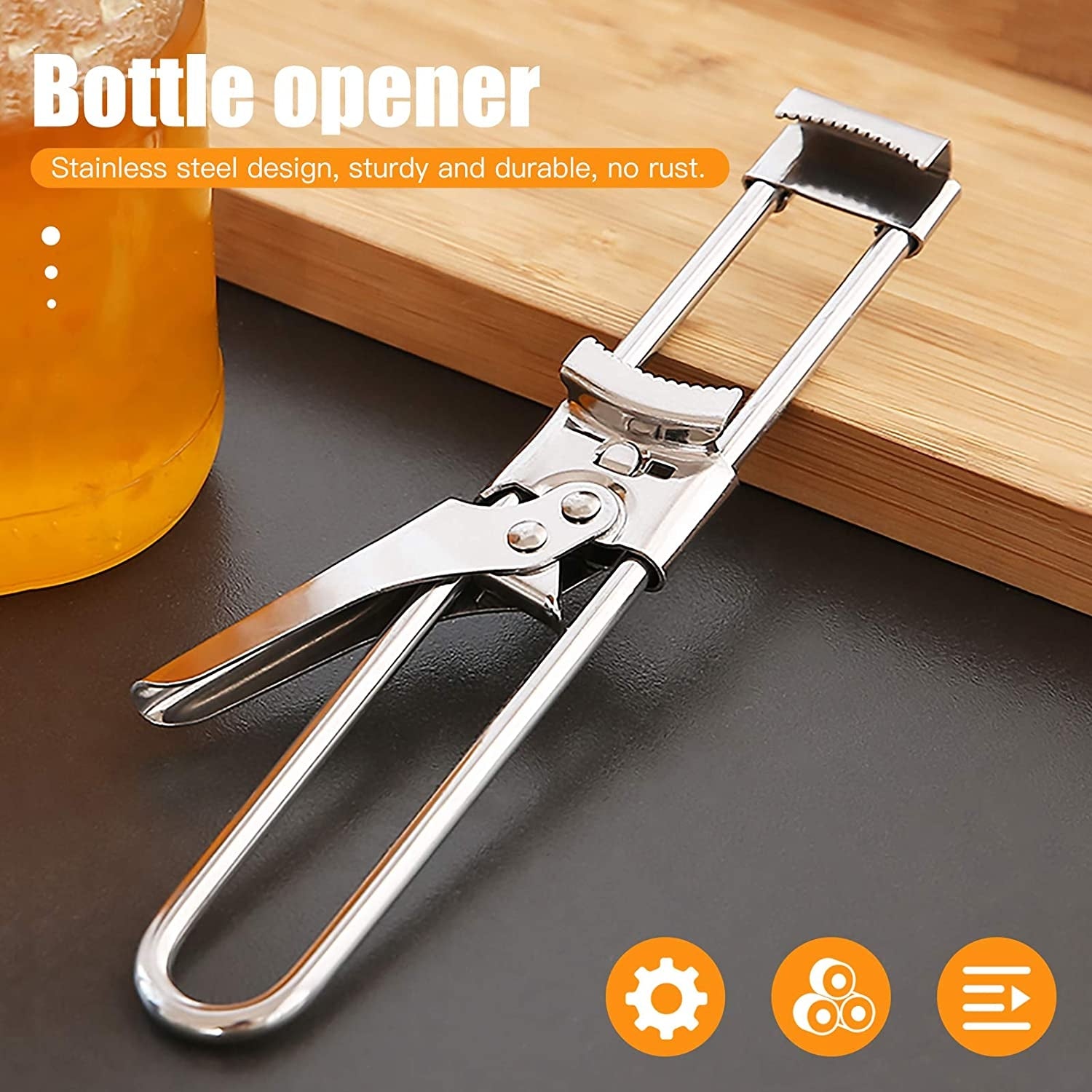 Stainless Steel Adjustable Jar and Bottle Opener - FlyingCart.pk