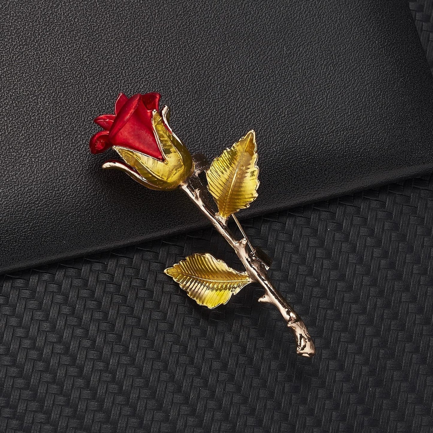 Elegant Red Rose Flower Clip Buckle Brooch Pin - FlyingCart.pk