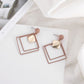 Elegant Hollowed Out Rhombuses Double Square Drop Dangle Earrings - FlyingCart.pk