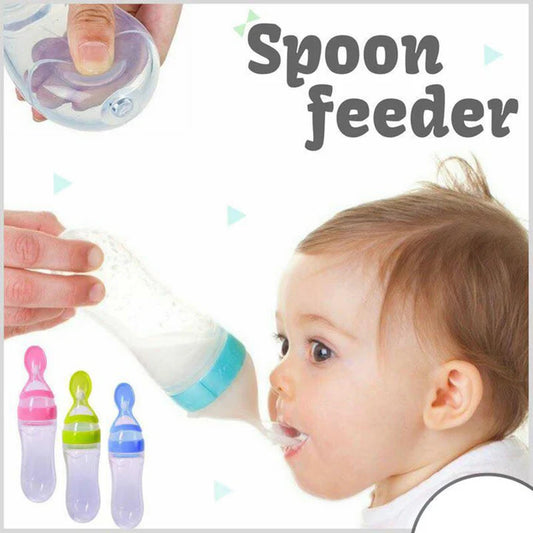 Baby Spoon Feeder Milk Bottle Silicone - FlyingCart.pk