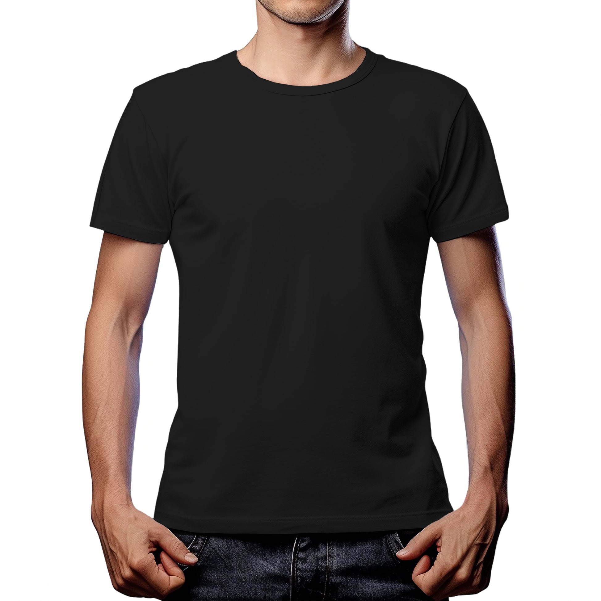 Half Sleeves Black T-shirt For Men - FlyingCart.pk