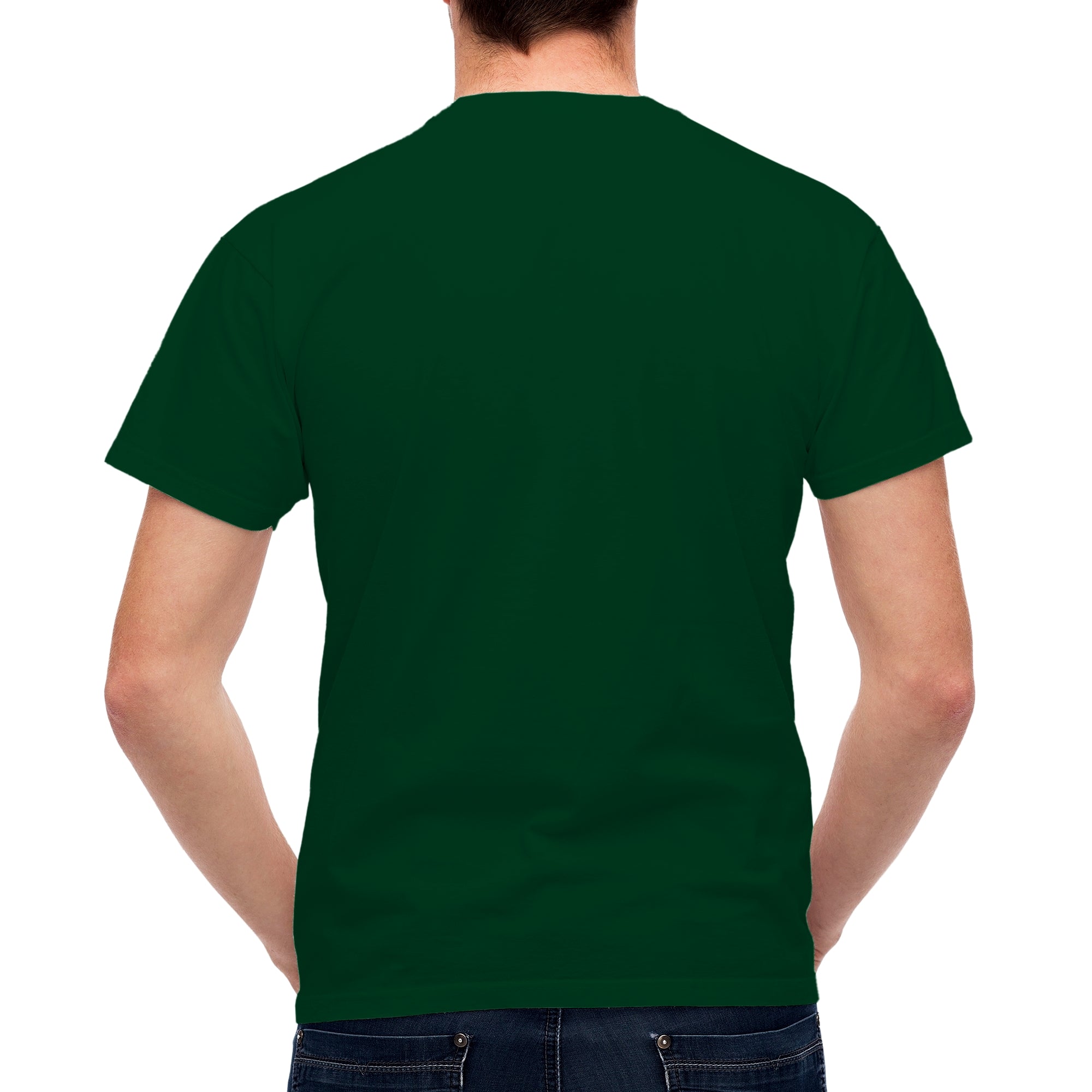 Half Sleeves Bottle Green T-shirt For Men