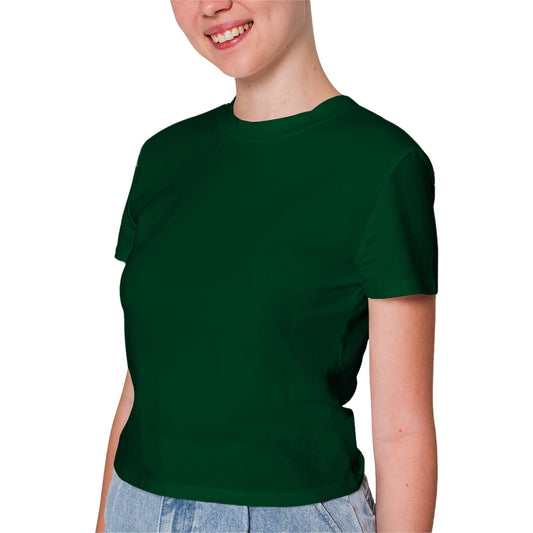 Bottle Green T-Shirt For Women - FlyingCart.pk