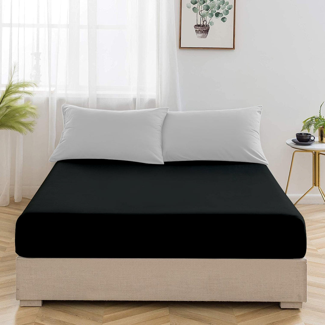 Black Fitted Sheet- FlyingCart.pk