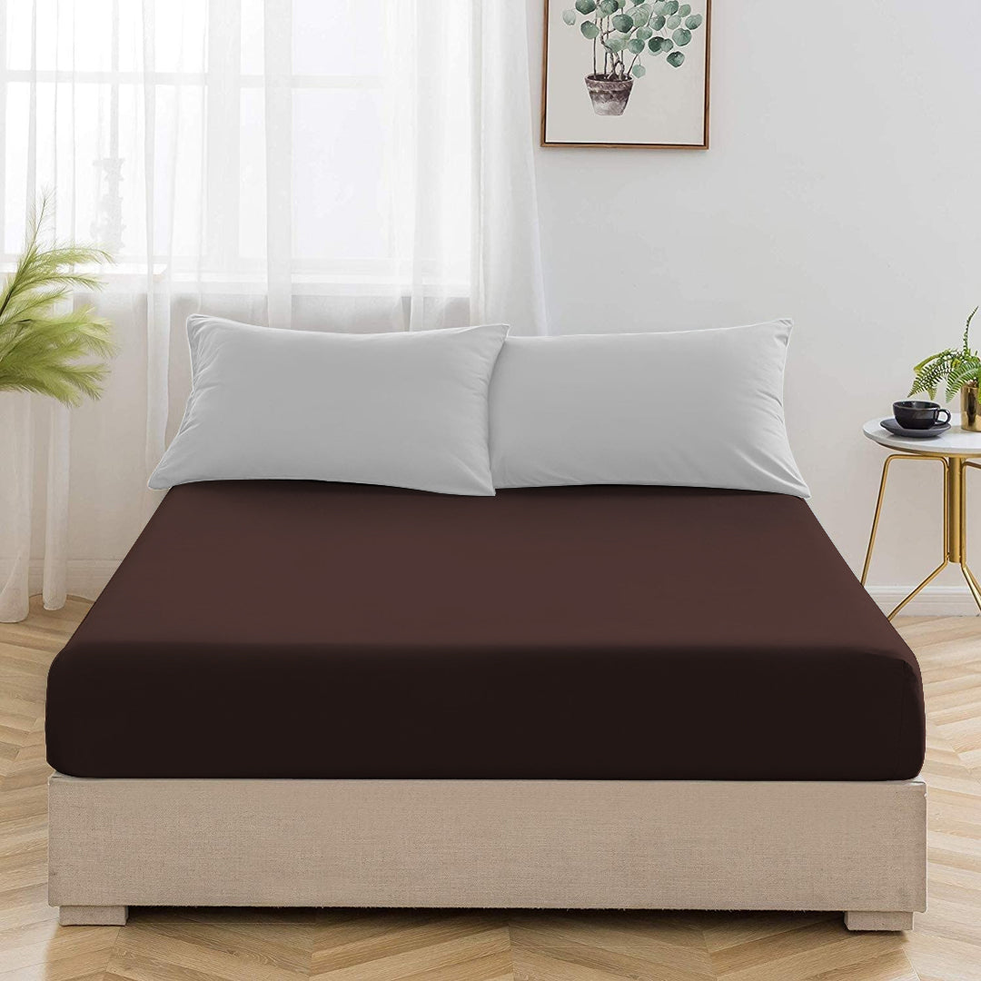 Brown Fitted Sheet- FlyingCart.pk