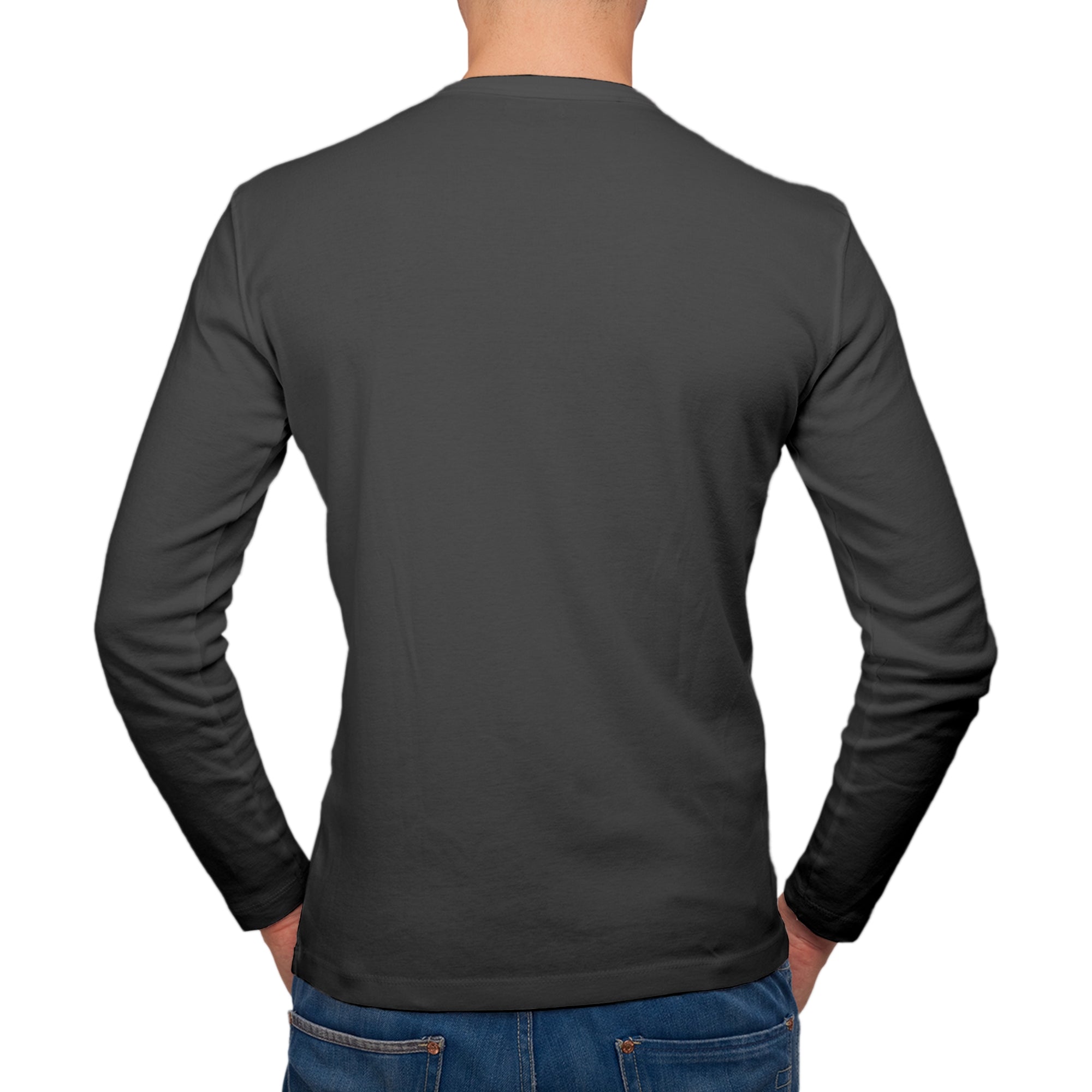 Full Sleeves Charcoal Grey T-Shirt For Men