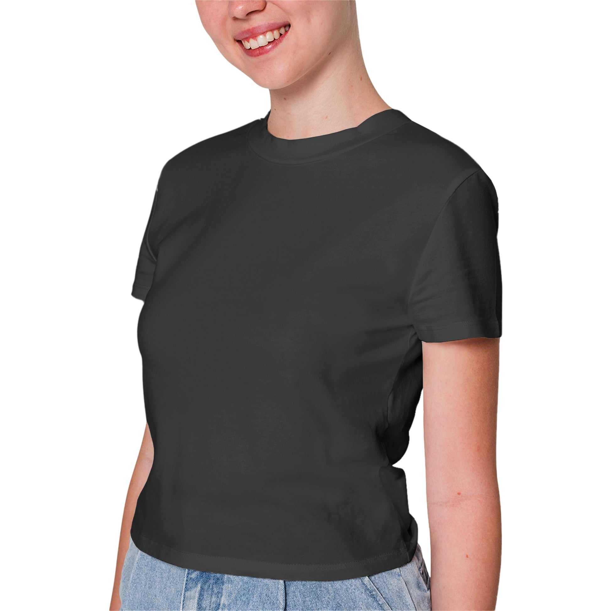 Charcoal Grey T-Shirt For Women - FlyingCart.pk