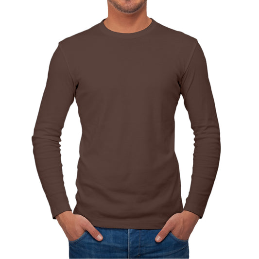 Full Sleeves Coffee Black T-Shirt For Men - FlyingCart.pk