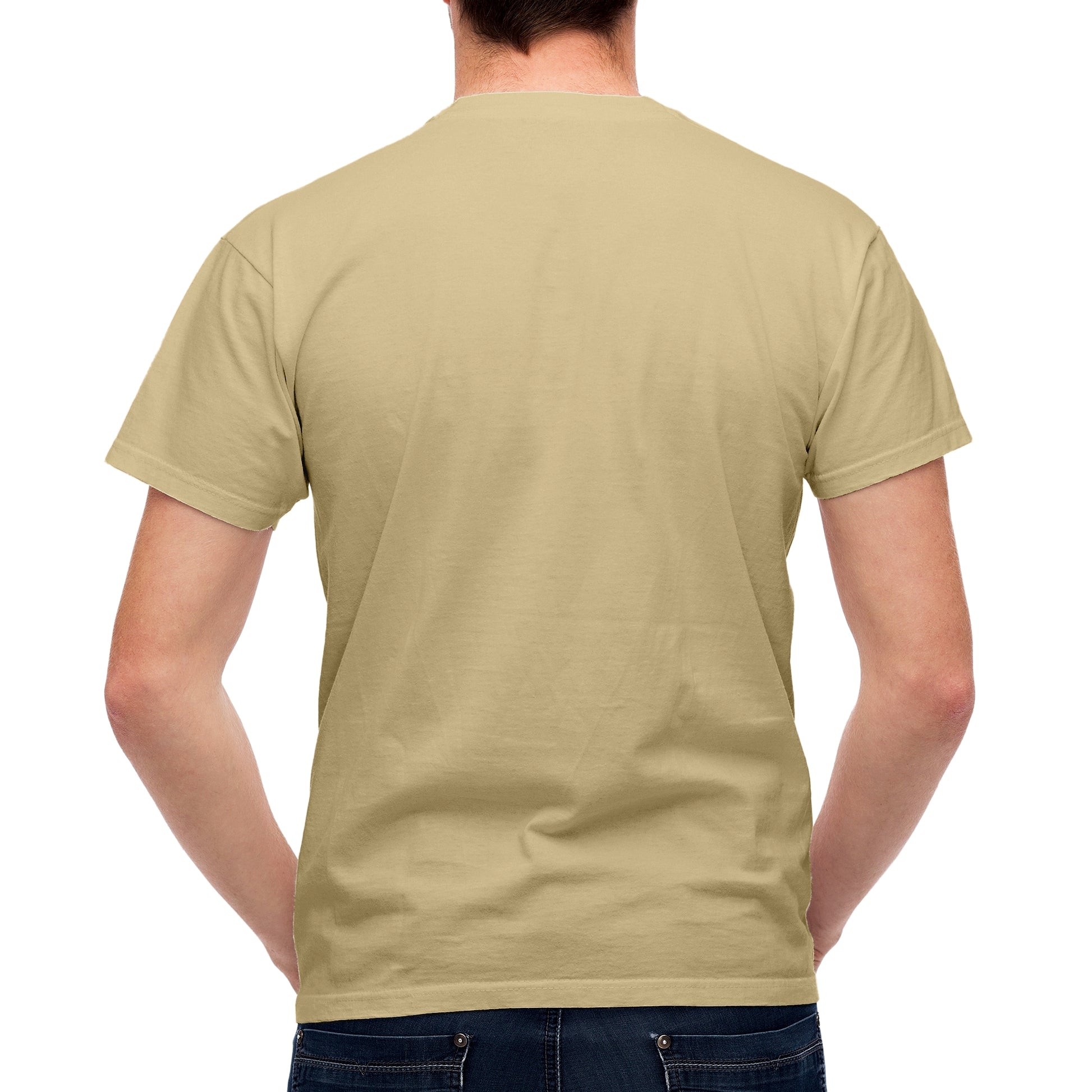 Half Sleeves  Cream T-shirt For Men - FlyingCart.pk