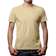 Half Sleeves  Cream T-shirt For Men