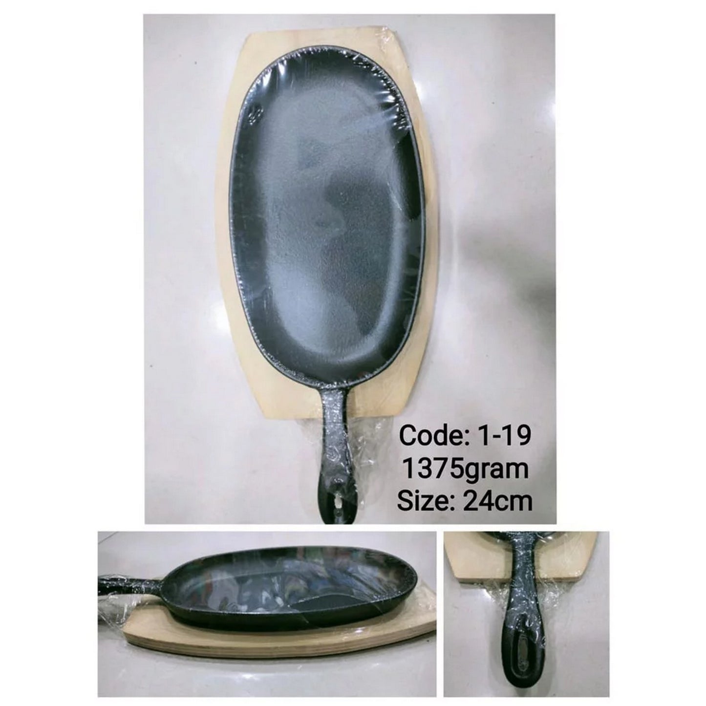 Cast Iron Sizzler Pan Serving Plate Dish