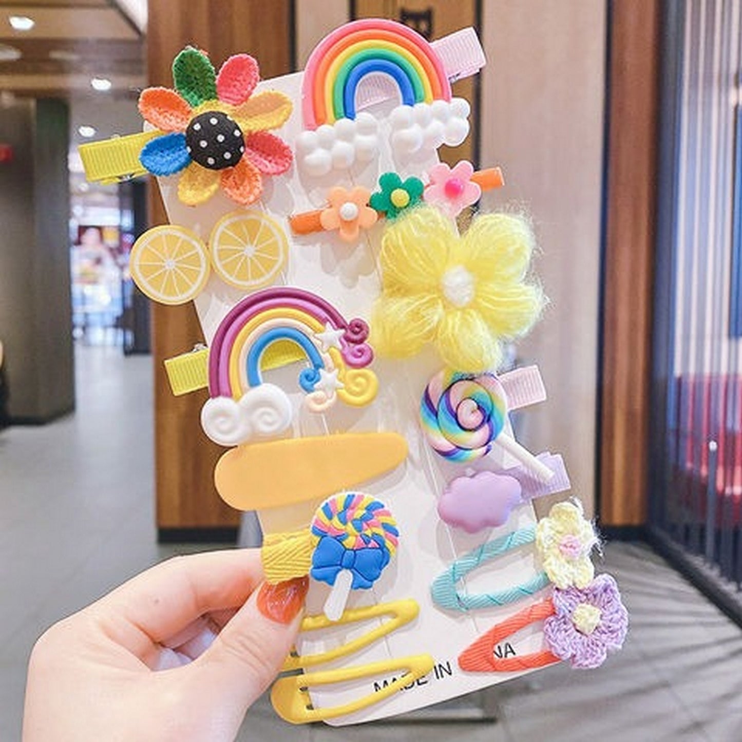 Sweet Candy And Flower Pony Clip Set 14 Pcs - FlyingCart.pk