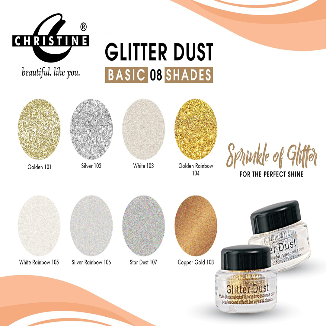 Christine Glitter Dust – Shade 104 Golden Rainbow - FlyingCart.pk